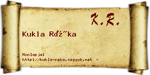 Kukla Réka névjegykártya